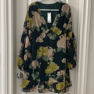 NWT Floral mini dress with bell sleeve